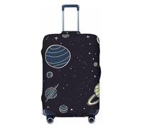 GDSHJKLW Space Planet Pattern Travel Luggage Cover Suitcase Protector Washable Elastic Suitcase Cover Anti-Scratch Luggage Protector Travel Suitcase Baggage Cover Fits 18-32 Inch Suitcase, Black, L
