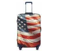 GDSHJKLW Stars And Stripes Travel Luggage Cover Suitcase Protector Washable Elastic Suitcase Cover Anti-Scratch Luggage Protector Travel Suitcase Baggage Cover Fits 18-32 Inch Suitcase, Black, XL