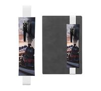 GDSHJKLW Steam Train Depart Sunset Elastic Band Pen Holder Detachable Pu Leather Pen Sleeve Pouch Journal Pencil Holder Pencil Case Office Supplies Gift For Hardcover Journals Notebooks Planners