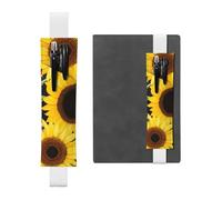 GDSHJKLW Sunflower Bees Elastic Band Pen Holder Detachable Pu Leather Pen Sleeve Pouch Journal Pencil Holder Pencil Case Office Supplies Gift For Hardcover Journals Notebooks Planners