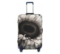 GDSHJKLW Sunflower Black Grey Travel Luggage Cover Suitcase Protector Washable Elastic Suitcase Cover Anti-Scratch Luggage Protector Travel Suitcase Baggage Cover Fits 18-32 Inch Suitcase, Black, M