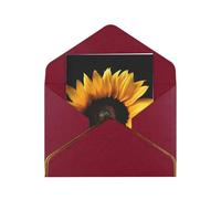 GDSHJKLW Sunflower on Black Background Greeting Card with Dark Red Envelopes, 4x6 Thinking of You Cards Happy Birthday Wedding Invitation Blank Note Card for All Occasions