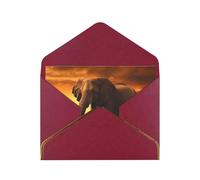 GDSHJKLW Sunset Parent-Child Elephant Greeting Card with Dark Red Envelopes, 4x6 Thinking of You Cards Happy Birthday Wedding Invitation Blank Note Card for All Occasions