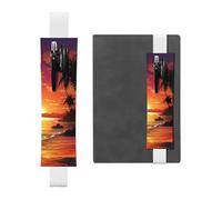 GDSHJKLW Tropical Sunset Seaside Elastic Band Pen Holder Detachable Pu Leather Pen Sleeve Pouch Journal Pencil Holder Pencil Case Office Supplies Gift For Hardcover Journals Notebooks Planners