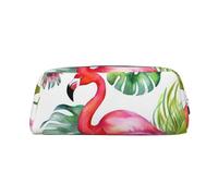 GDSHJKLW Tropical Watercolor Pineapple Flamingo Leather Pencil Case Large Capacity Pen Pouch,Zipper Makeup Bag For Women Men Travel Toiletry Bags Waterproof Cosmetic Bag Wide-Open Coin Pouch Purse