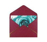GDSHJKLW Turquoise Rose Greeting Card with Dark Red Envelopes, 4x6 Thinking of You Cards Happy Birthday Wedding Invitation Blank Note Card for All Occasions