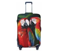 GDSHJKLW Two Colored Parrots Travel Luggage Cover Suitcase Protector Washable Elastic Suitcase Cover Anti-Scratch Luggage Protector Travel Suitcase Baggage Cover Fits 18-32 Inch Suitcase, Black, M