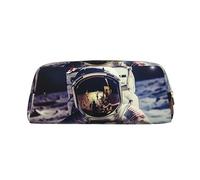 GDSHJKLW Us Astronaut Travel Moon Leather Pencil Case Large Capacity Pen Pouch,Zipper Makeup Bag For Women Men Travel Toiletry Bags Waterproof Cosmetic Bag Wide-Open Coin Pouch Purse