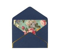 GDSHJKLW Vintage Floral Flowers Greeting Card with Blue Envelopes, 4x6 Thinking of You Cards Happy Birthday Wedding Invitation Blank Note Card for All Occasions