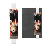 GDSHJKLW Vintage Sport Bowling Ball Elastic Band Pen Holder Detachable Pu Leather Pen Sleeve Pouch Journal Pencil Holder Pencil Case Office Supplies Gift For Hardcover Journals Notebooks Planners