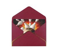 GDSHJKLW Vintage Sport Bowling Ball Greeting Card with Dark Red Envelopes, 4x6 Thinking of You Cards Happy Birthday Wedding Invitation Blank Note Card for All Occasions