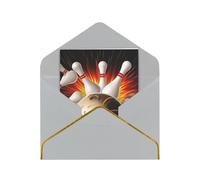 GDSHJKLW Vintage Sport Bowling Ball Greeting Card with Light Grey Envelopes, 4x6 Thinking of You Cards Happy Birthday Wedding Invitation Blank Note Card for All Occasions