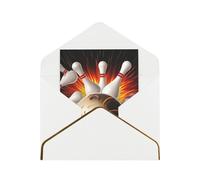 GDSHJKLW Vintage Sport Bowling Ball Greeting Card with White Envelopes, 4x6 Thinking of You Cards Happy Birthday Wedding Invitation Blank Note Card for All Occasions