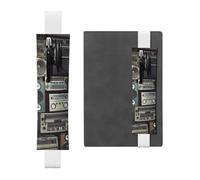 GDSHJKLW Vintage Wall Of Radio Boombox Elastic Band Pen Holder Detachable Pu Leather Pen Sleeve Pouch Journal Pencil Holder Pencil Case Office Supplies Gift For Hardcover Journals Notebooks Planners