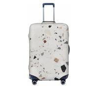 GDSHJKLW White Terrazzo Travel Luggage Cover Suitcase Protector Washable Elastic Suitcase Cover Travel Suitcase Baggage Cover Fits 18-32 Inch Suitcase, Black, S
