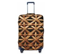 GDSHJKLW Wicker Woven Grid Travel Luggage Cover Suitcase Protector Washable Elastic Suitcase Cover Anti-Scratch Luggage Protector Travel Suitcase Baggage Cover Fits 18-32 Inch Suitcase, Black, M