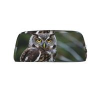 GDSHJKLW Wild Owl Birds Leather Pencil Case Large Capacity Pen Pouch,Zipper Makeup Bag For Women Men Travel Toiletry Bags Waterproof Cosmetic Bag Wide-Open Coin Pouch Purse