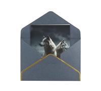 GDSHJKLW wolf at night Greeting Card with Black Envelopes, 4x6 Thinking of You Cards Happy Birthday Wedding Invitation Blank Note Card for All Occasions