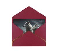 GDSHJKLW wolf at night Greeting Card with Dark Red Envelopes, 4x6 Thinking of You Cards Happy Birthday Wedding Invitation Blank Note Card for All Occasions