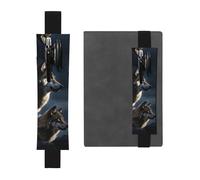 GDSHJKLW Wolves In The Moonlight Elastic Band Pen Holder Detachable Pu Leather Pen Sleeve Pouch Journal Pencil Holder Pencil Case Office Supplies Gift For Hardcover Journals Notebooks Planners