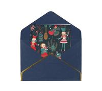 GDSHJKLW Women's Nutcracker Ballet Xmas Dance Greeting Card with Blue Envelopes, 4x6 Thinking of You Cards Happy Birthday Wedding Invitation Blank Note Card for All Occasions
