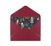 GDSHJKLW Women's Nutcracker Ballet Xmas Dance Greeting Card with Dark Red Envelopes, 4x6 Thinking of You Cards Happy Birthday Wedding Invitation Blank Note Card for All Occasions
