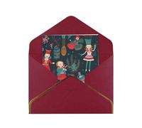 GDSHJKLW Women's Nutcracker Ballet Xmas Dance Greeting Card with Dark Red Envelopes, 4x6 Thinking of You Cards Happy Birthday Wedding Invitation Blank Note Card for All Occasions
