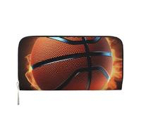 GDSHJKLW Womens Wallet 3d Basketball Zip Around Wallet Pu Leather Phone Clutch Purse Card Holder Organizer For Women Ladies, Black, One Size
