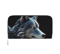 GDSHJKLW Womens Wallet 3d Wolf Zip Around Wallet Pu Leather Phone Clutch Purse Card Holder Organizer For Women Ladies, Black, One Size