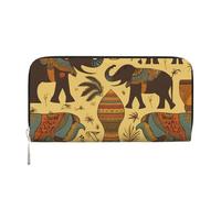 GDSHJKLW Womens Wallet Africa Elephant Zip Around Wallet Pu Leather Phone Clutch Purse Card Holder Organizer For Women Ladies, Black, One Size