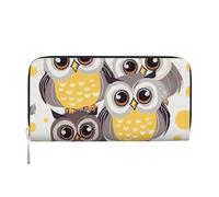GDSHJKLW Womens Wallet Animal Cartoon Owls Cute Zip Around Wallet Pu Leather Phone Clutch Purse Card Holder Organizer For Women Ladies, Black, One Size