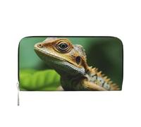 GDSHJKLW Womens Wallet Animal Lizard Zip Around Wallet Pu Leather Phone Clutch Purse Card Holder Organizer For Women Ladies, Black, One Size