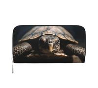GDSHJKLW Womens Wallet Animal Tortoise Zip Around Wallet Pu Leather Phone Clutch Purse Card Holder Organizer For Women Ladies, Black, One Size