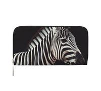 GDSHJKLW Womens Wallet Animal Zebra Zip Around Wallet Pu Leather Phone Clutch Purse Card Holder Organizer For Women Ladies, Black, One Size