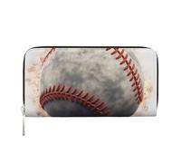 GDSHJKLW Womens Wallet Baseball Zip Around Wallet Pu Leather Phone Clutch Purse Card Holder Organizer For Women Ladies, Black, One Size