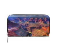 GDSHJKLW Womens Wallet Beauty Grand Canyon Zip Around Wallet Pu Leather Phone Clutch Purse Card Holder Organizer For Women Ladies, Black, One Size
