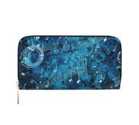 GDSHJKLW Womens Wallet Blue Musical Notes Zip Around Wallet Pu Leather Phone Clutch Purse Card Holder Organizer For Women Ladies, Black, One Size