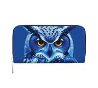 GDSHJKLW Womens Wallet Blue Owl Zip Around Wallet Pu Leather Phone Clutch Purse Card Holder Organizer For Women Ladies, Black, One Size