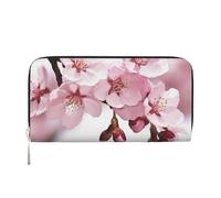 GDSHJKLW Womens Wallet Cherry Blossom Zip Around Wallet Pu Leather Phone Clutch Purse Card Holder Organizer For Women Ladies, Black, One Size