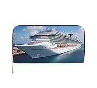 GDSHJKLW Womens Wallet Cruise Ships Zip Around Wallet Pu Leather Phone Clutch Purse Card Holder Organizer For Women Ladies, Black, One Size