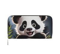 GDSHJKLW Womens Wallet Cute Animal Panda Zip Around Wallet Pu Leather Phone Clutch Purse Card Holder Organizer For Women Ladies, Black, One Size