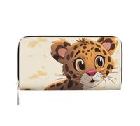 GDSHJKLW Womens Wallet Cute Baby Jaguar Zip Around Wallet Pu Leather Phone Clutch Purse Card Holder Organizer For Women Ladies, Black, One Size