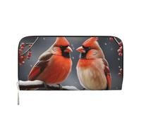 GDSHJKLW Womens Wallet Cute Cardinal Birds Zip Around Wallet Pu Leather Phone Clutch Purse Card Holder Organizer For Women Ladies, Black, One Size