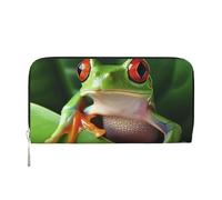 GDSHJKLW Womens Wallet Cute Frog Zip Around Wallet Pu Leather Phone Clutch Purse Card Holder Organizer For Women Ladies, Black, One Size