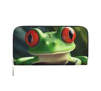GDSHJKLW Womens Wallet Cute Frog Zip Around Wallet Pu Leather Phone Clutch Purse Card Holder Organizer For Women Ladies, Black, One Size