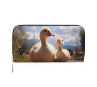 GDSHJKLW Womens Wallet Cute Goose Zip Around Wallet Pu Leather Phone Clutch Purse Card Holder Organizer For Women Ladies, Black, One Size