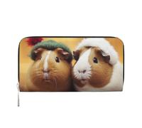 GDSHJKLW Womens Wallet Cute Guinea Pigs Zip Around Wallet Pu Leather Phone Clutch Purse Card Holder Organizer For Women Ladies, Black, One Size