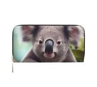 GDSHJKLW Womens Wallet Cute Koala Zip Around Wallet Pu Leather Phone Clutch Purse Card Holder Organizer For Women Ladies, Black, One Size
