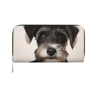 GDSHJKLW Womens Wallet Cute Schnauzer Zip Around Wallet Pu Leather Phone Clutch Purse Card Holder Organizer For Women Ladies, Black, One Size