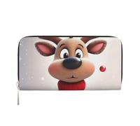 GDSHJKLW Womens Wallet Cute Xmas Reindeer Zip Around Wallet Pu Leather Phone Clutch Purse Card Holder Organizer For Women Ladies, Black, One Size